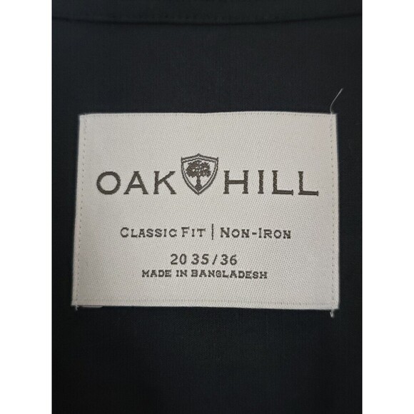 Oak Hill Shirt Mens 20 35/36 Black Long Sleeve Non-Iron Classic Fit Button-Up - Picture 5 of 8